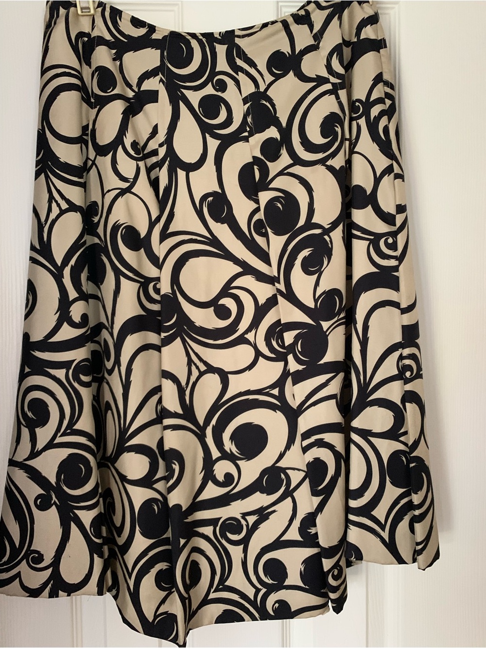 Talbots Scroll Pattern Silk Skirt